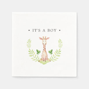 Baby Giraffe Personalized It's a Boy Napkin