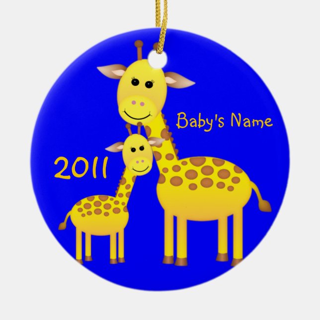 Baby Giraffe/photo Ceramic Ornament (Front)