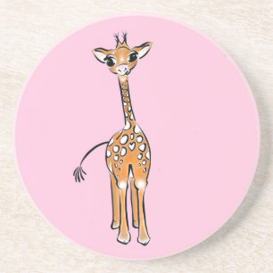 Baby Giraffe - pink Coaster