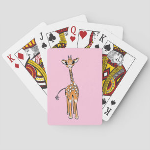Baby Giraffe - pink Playing Cards