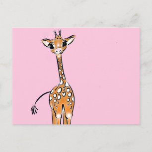 Baby Giraffe - pink Postcard
