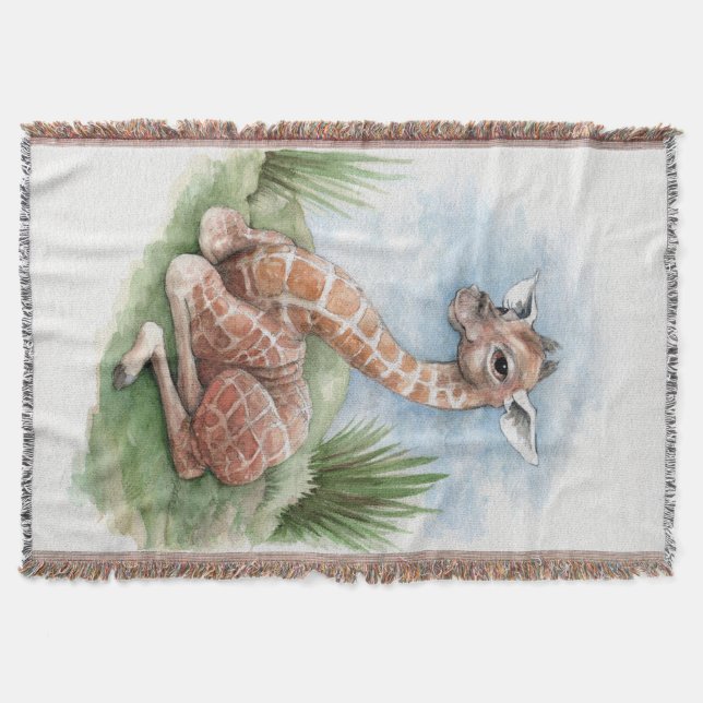 Baby Giraffe Throw Blanket (Front)