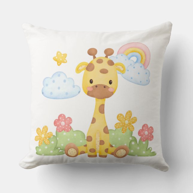Baby Giraffe Throw Pillow (Front)
