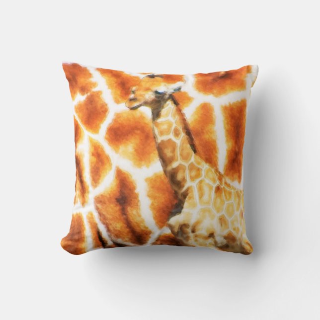 Baby Giraffe Throw Pillow (Front)