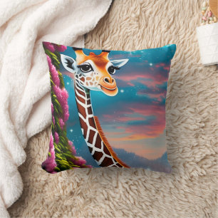 Baby Giraffe Throw Pillow