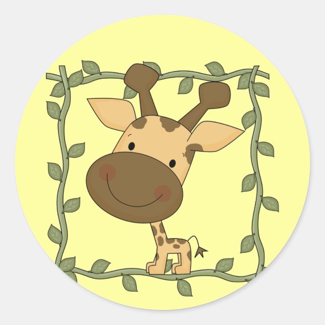 Baby Giraffe Tshirts and Gifts Classic Round Sticker (Front)