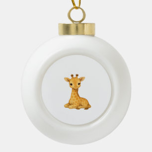 Baby Giraffe Watercolor Print – Nursery Wall Art O Ceramic Ball Christmas Ornament