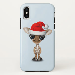 Baby Giraffe Wearing a Santa Hat Case-Mate iPhone Case