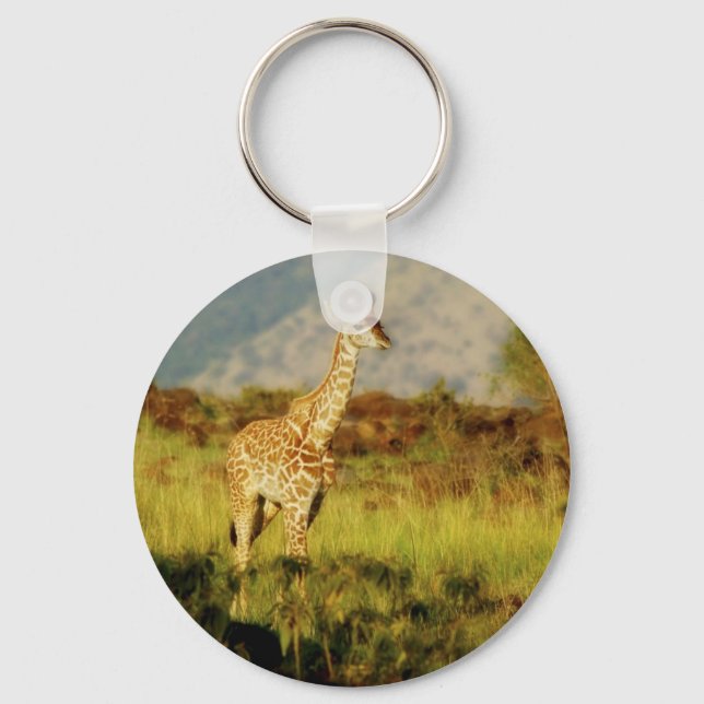 Baby giraffe wildlife keychains & key ring holders (Front)