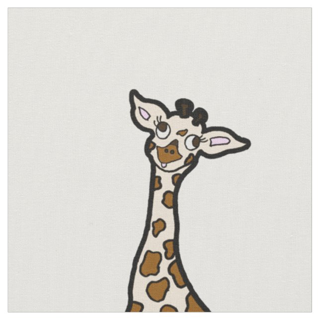 Baby Giraffes In A Row Fabric (Close Up)