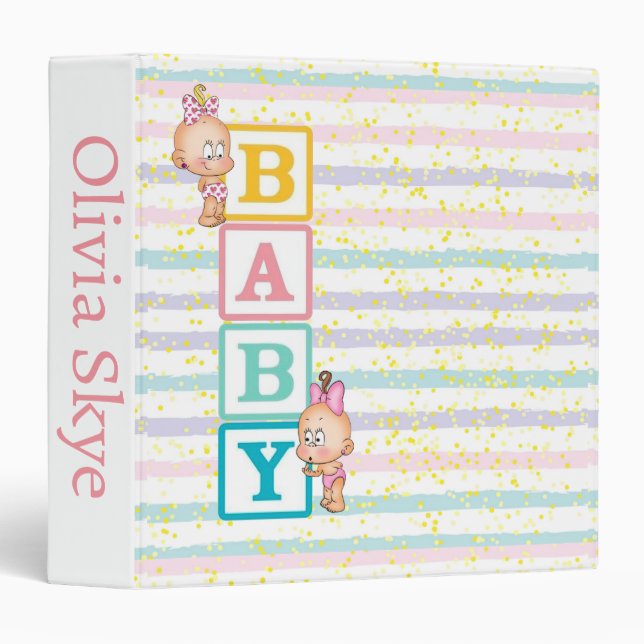 Baby Girl 3 Classeur anneau (Devant/Côté)
