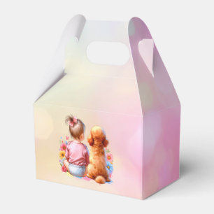 Baby Girl and an Apricot Poodle Favor Box