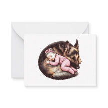 Baby Girl and German Shepherd