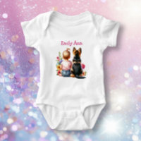 Baby Girl and German Shepherd Personalized
