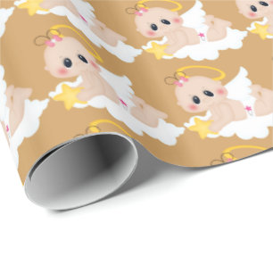 Baby girl Angel wrapping paper