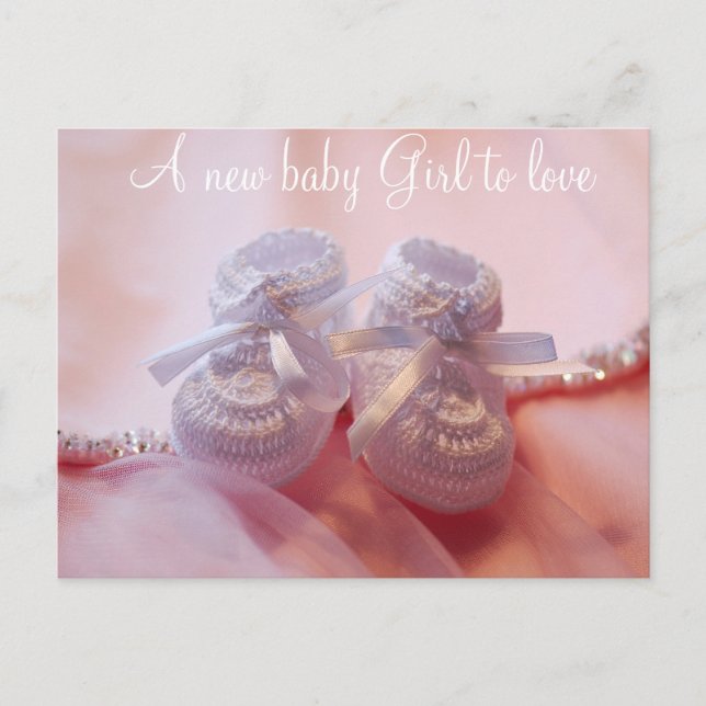 Baby Girl Announcement Postcard (Front)