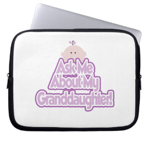 Baby Girl Ask About My Granddaughter Gifts Laptop Sleeve