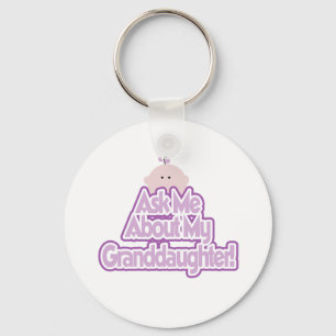 Baby Girl Ask About My Granddaughter Tshirts Keychain