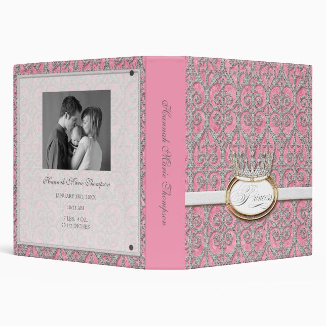 Baby Girl Baby Book Binder - Royal Princess Crown (Background)
