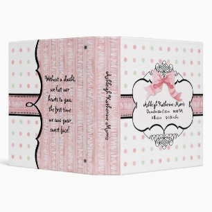 Baby Girl Baby Book Classeur - French Bow Dot vs2l