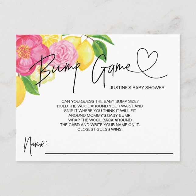 Baby Girl Baby shower Jeu Bump Guess Cartes (Devant)