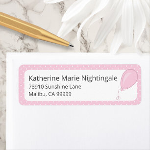 Baby Girl Baby Shower Pink Polka Dot Address