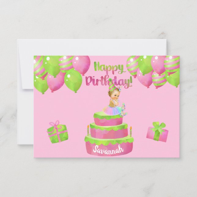 Baby Girl Ballerina Anniversaire invitation papier (Devant)