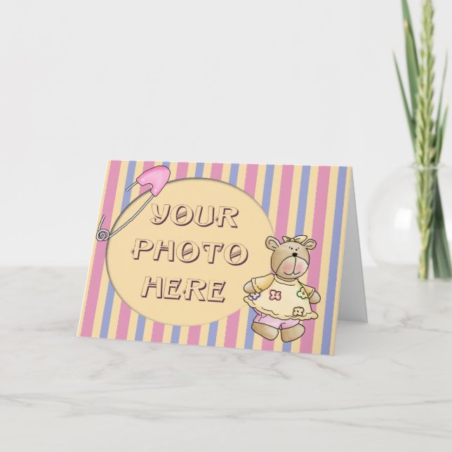 Baby Girl Bear Card (Front)
