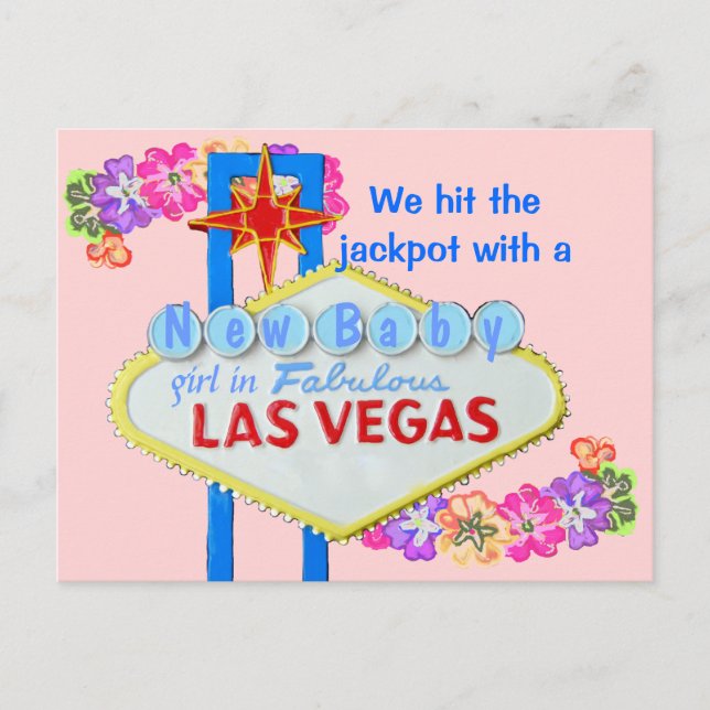 Baby Girl Birth Announcement Las Vegas (Front)
