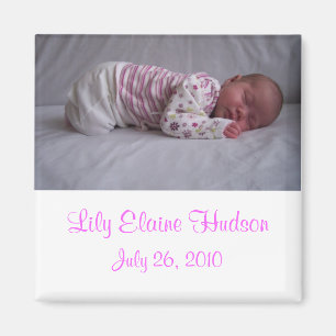 Baby Girl Birth Announcement Magnets