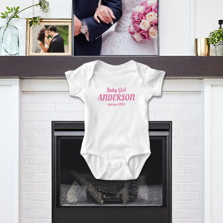 Baby Girl Birth Announcement - Name , Month, Year Bodysuit