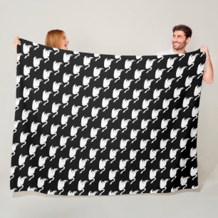 Baby Girl Black and White Swan Pattern Fleece Blanket