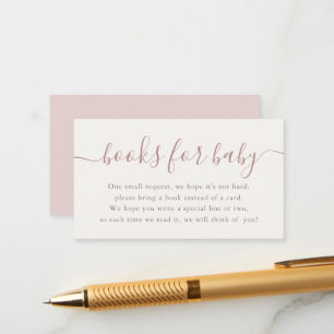 Baby Girl Books for Baby Shower Blush Enclosure Card