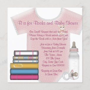 Baby Girl Bring A Book Baby Shower Invitation
