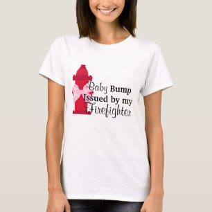 Baby Girl Bump Issued By My Firefighter Maternity T-Shirt
