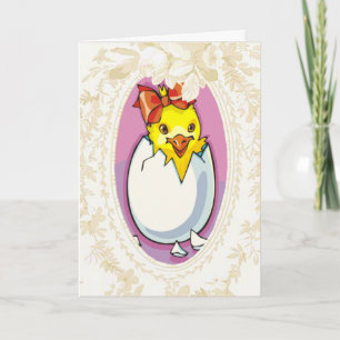 Baby Girl Chick Easter Card