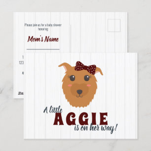Baby Girl Chien Maroon Baby shower Invitation