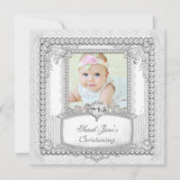 Baby Girl Christening Baptism Pearl Lace