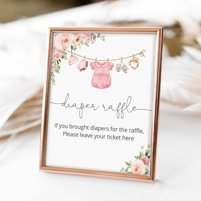 Baby girl clothes diaper raffle sign (Creator Uploaded)