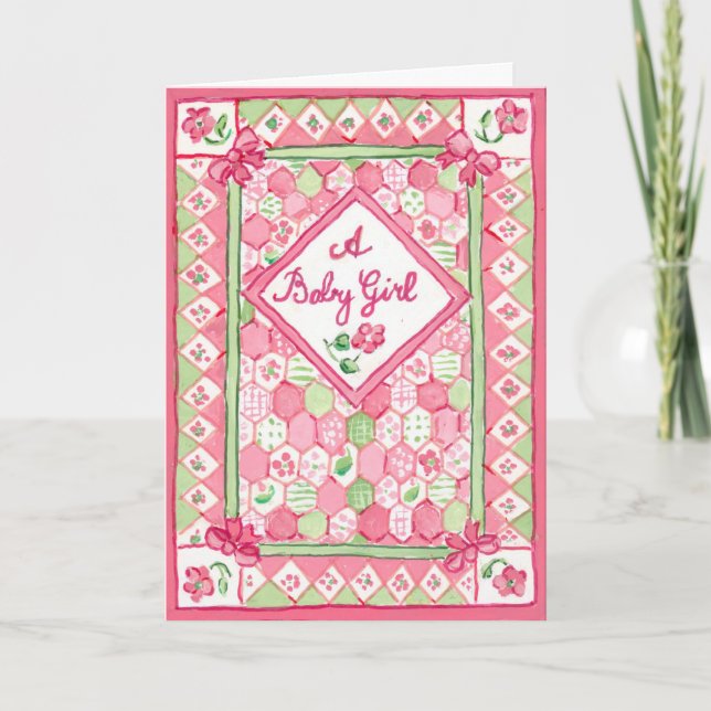 Baby Girl Congratulations Card (Front)