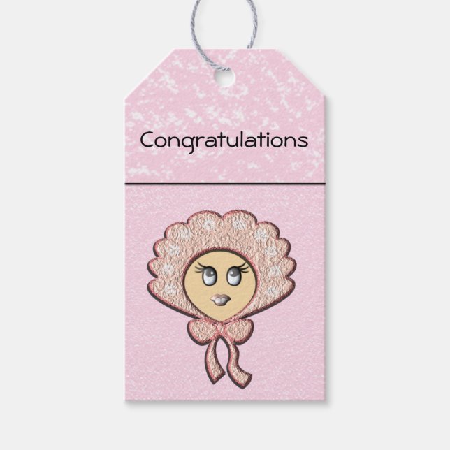Baby Girl Congratulations Gift Tags (Front)