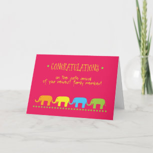 Baby Girl Congratulations, Pink, Green Elephants Card