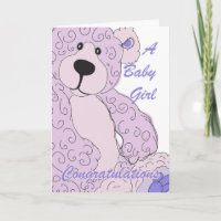 Baby Girl Congratulations Teddy Bear in Pink