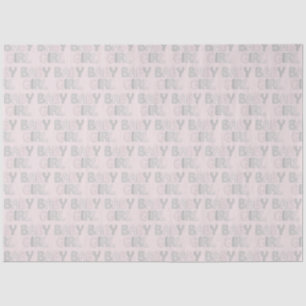 Baby Girl Dotty Letters Pastel Pink Grey Tissue Paper