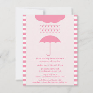 Baby Girl Douche rose Invitation