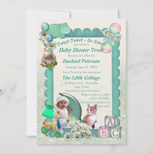 Baby Girl Douche Tweets Invitation (Devant)