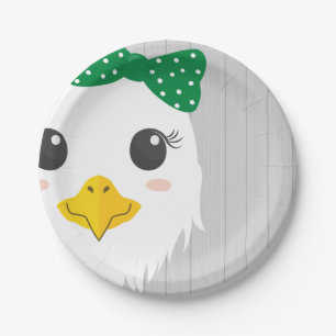 Baby Girl Eagle Green Baby Shower Paper Plates