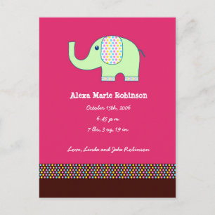 Baby Girl Elephant Announcement