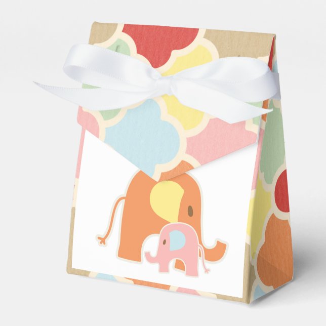 Baby Girl Elephant Shower Favour Box (Front Side)