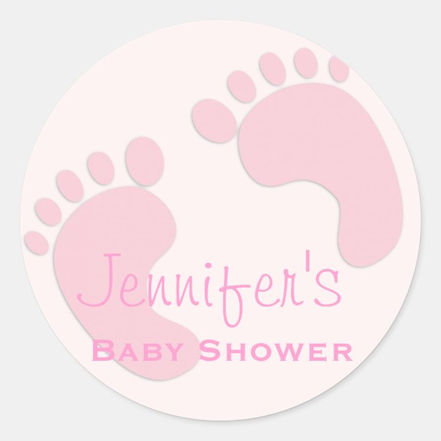 Baby Girl Empreinte rose Stickers Douche simple (Devant)